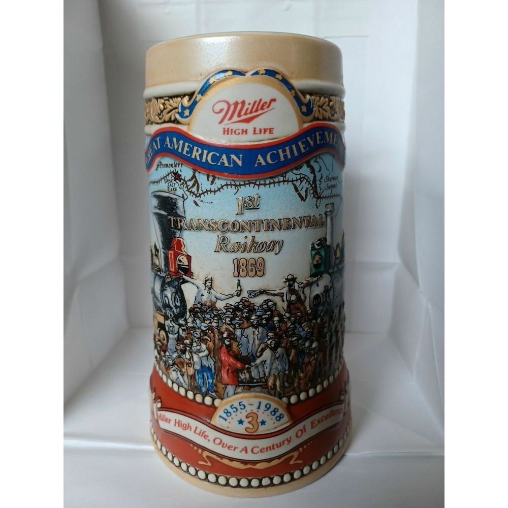Miller High Life Beer Stein 1855-1988 Great American Achievements #3 Carolina ##